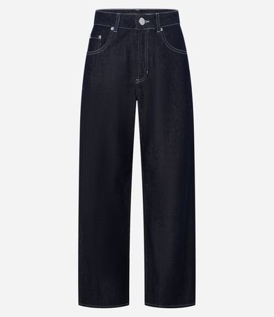 Calça Skater em Jeans com Pesponto Contrastante