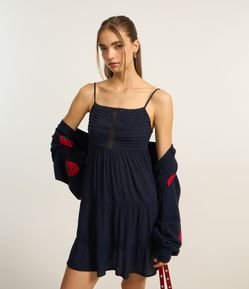 Vestido Godê em Crepe com Detalhe no Busto