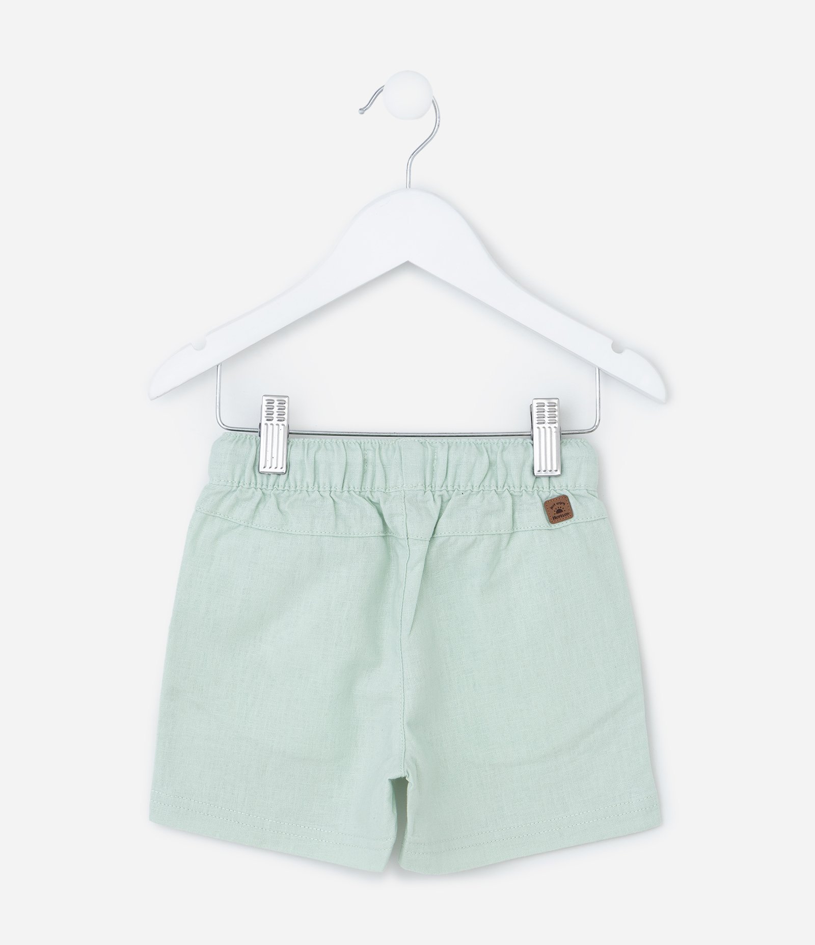 Bermuda Infantil em Linho com Bolsinho - Tam 1 a 5 Anos Verde 3