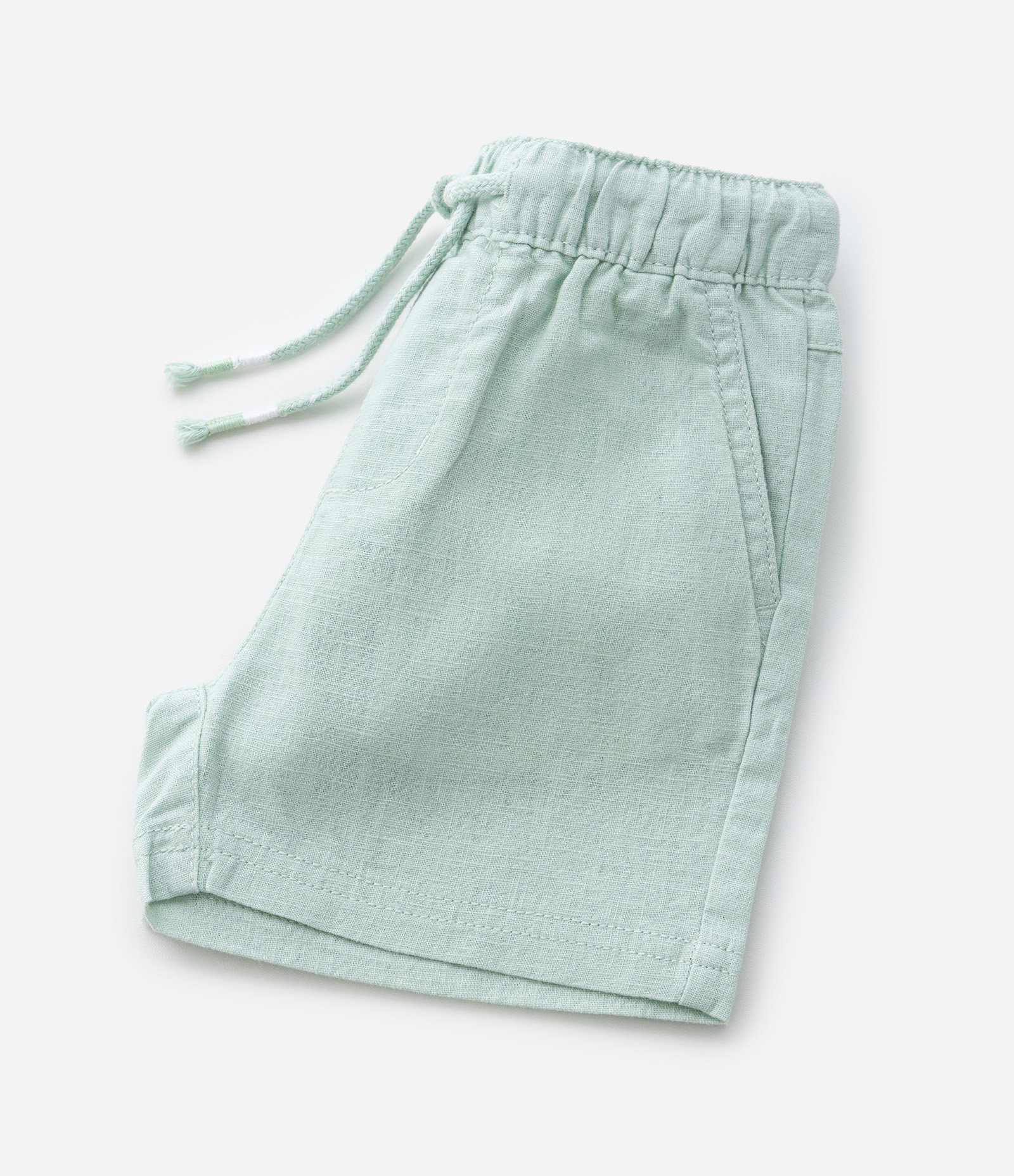 Bermuda Infantil em Linho com Bolsinho - Tam 1 a 5 Anos Verde 7