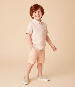 Bermuda Infantil em Linho com Bolsinho - Tam 1 a 5 Anos