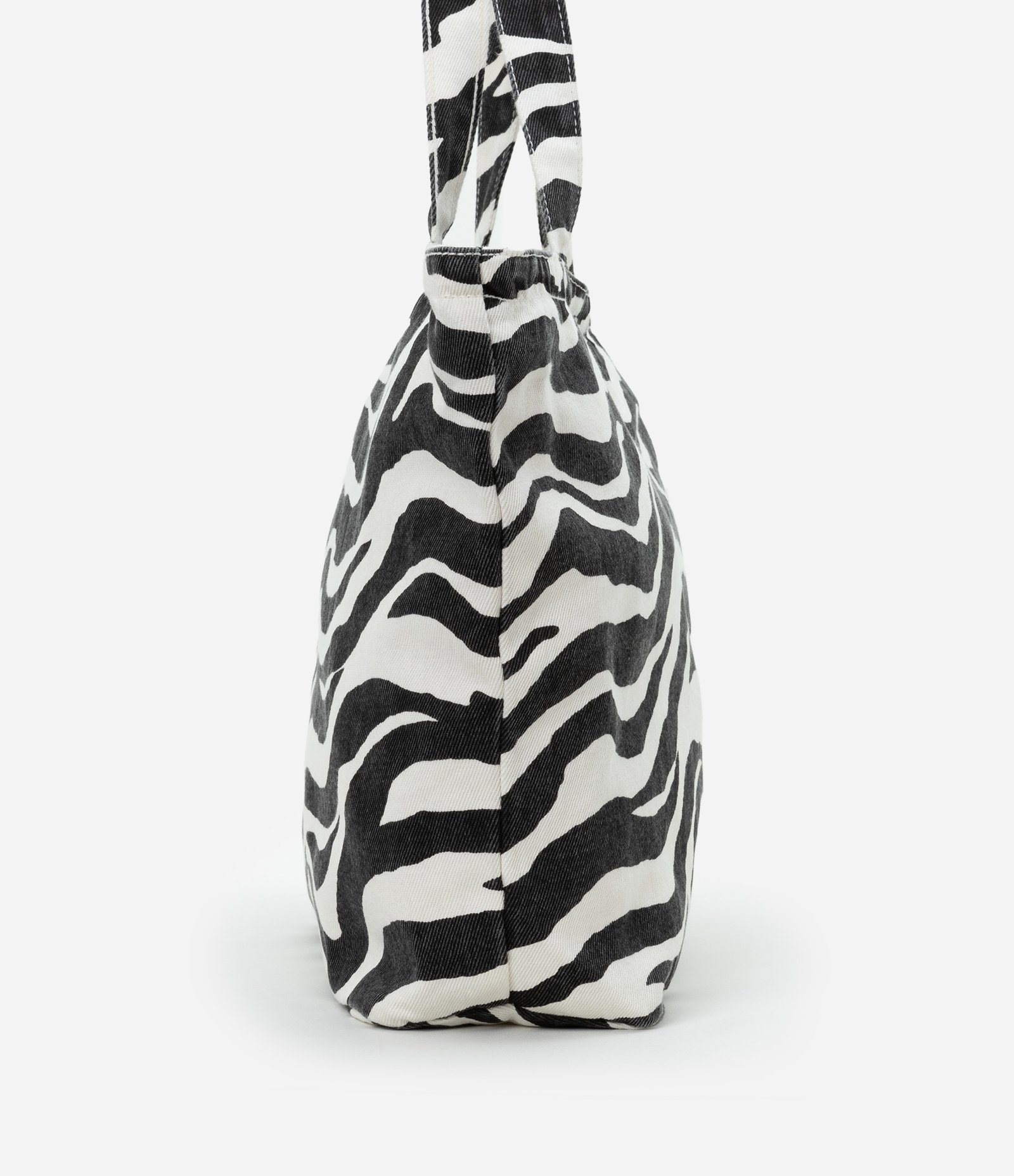 Bolsa Shopper em Algodão com Estampa Animal Print de Zebra Preto/Branco 4