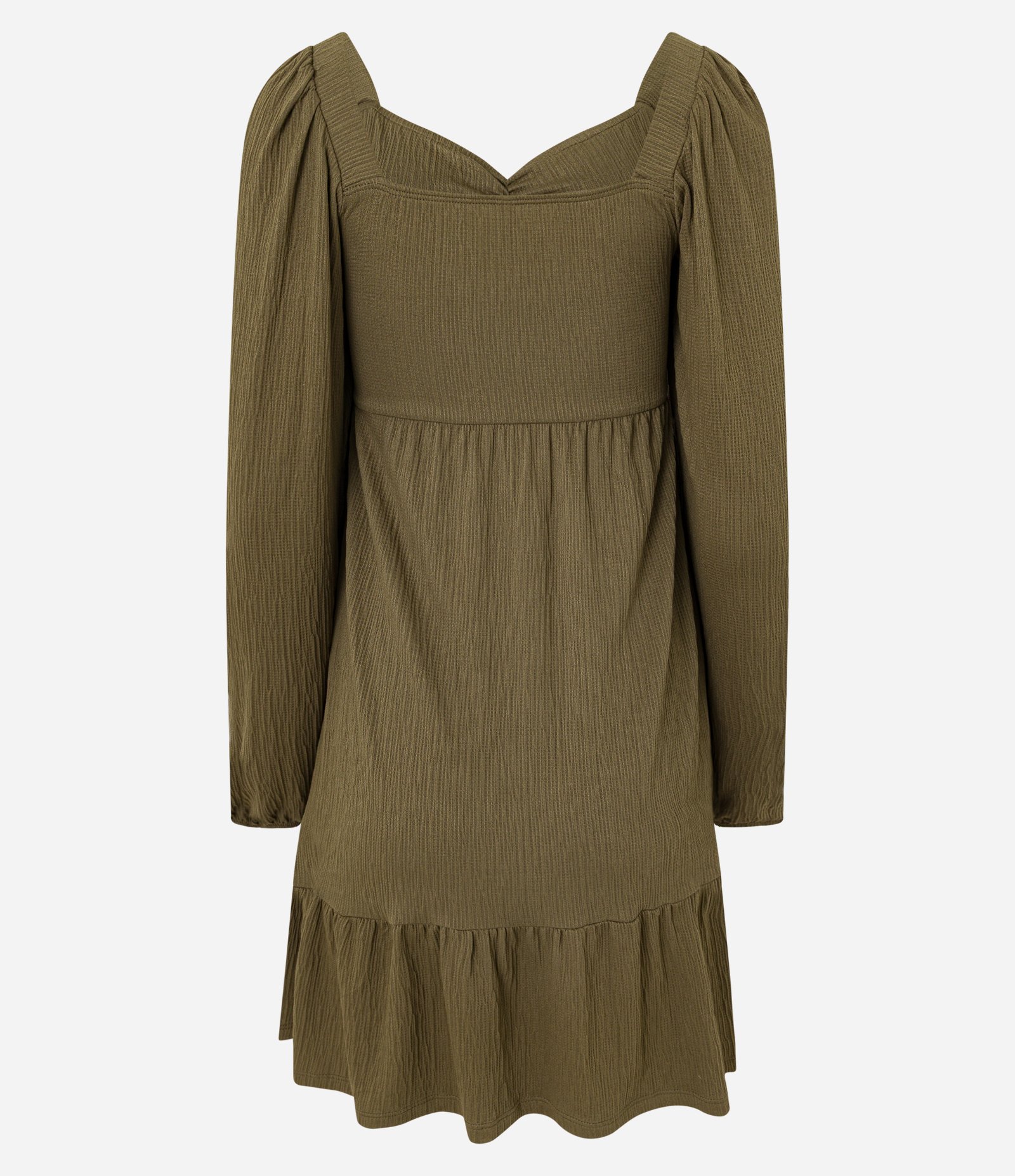Vestido Curto Texturizado com Decote Coração Verde 7