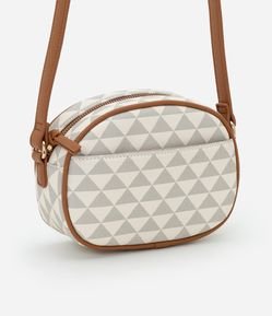 Bolsa Câmera Bag Transversal Pequena com Estampa Triangular