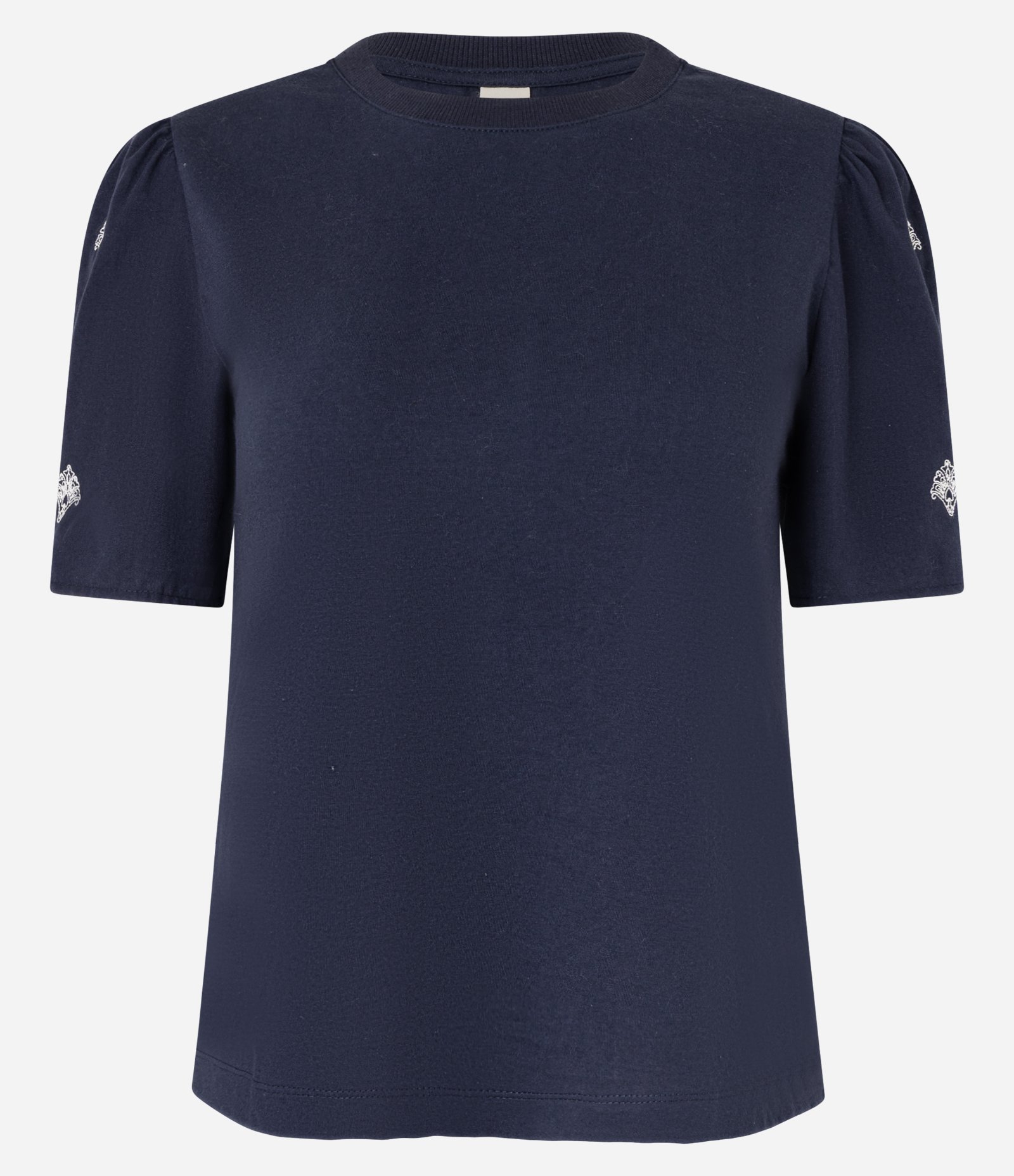 Blusa em Algodão com Manga Bufante Detalhada Azul Marinho 5