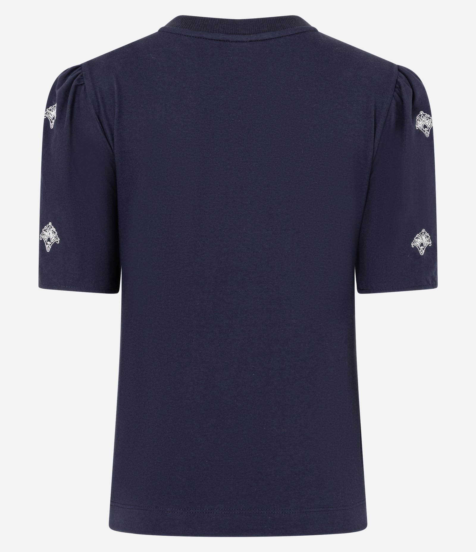 Blusa em Algodão com Manga Bufante Detalhada Azul Marinho 6
