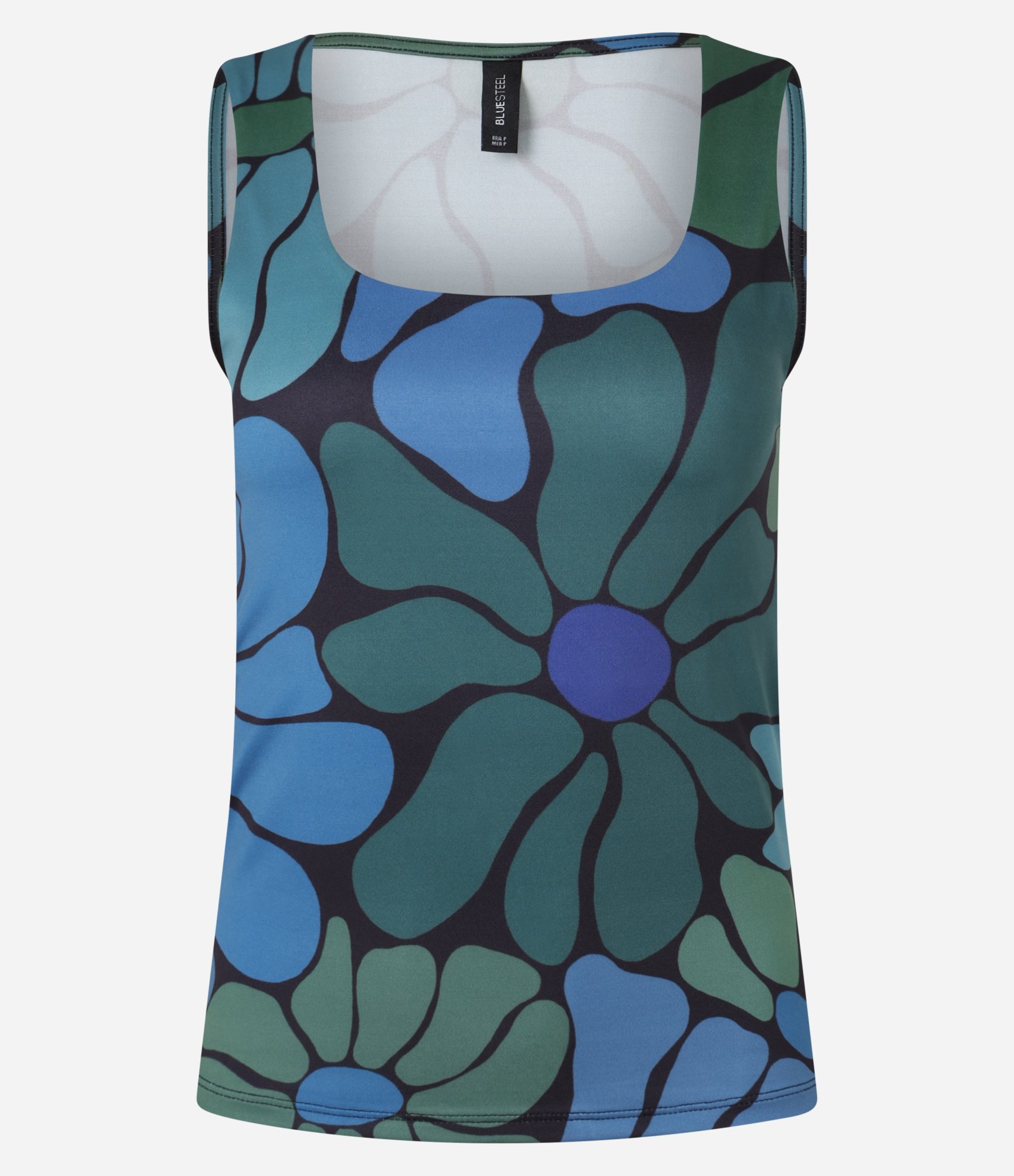 Regata em Microfibra com Estampa Floral Bold Preto 4