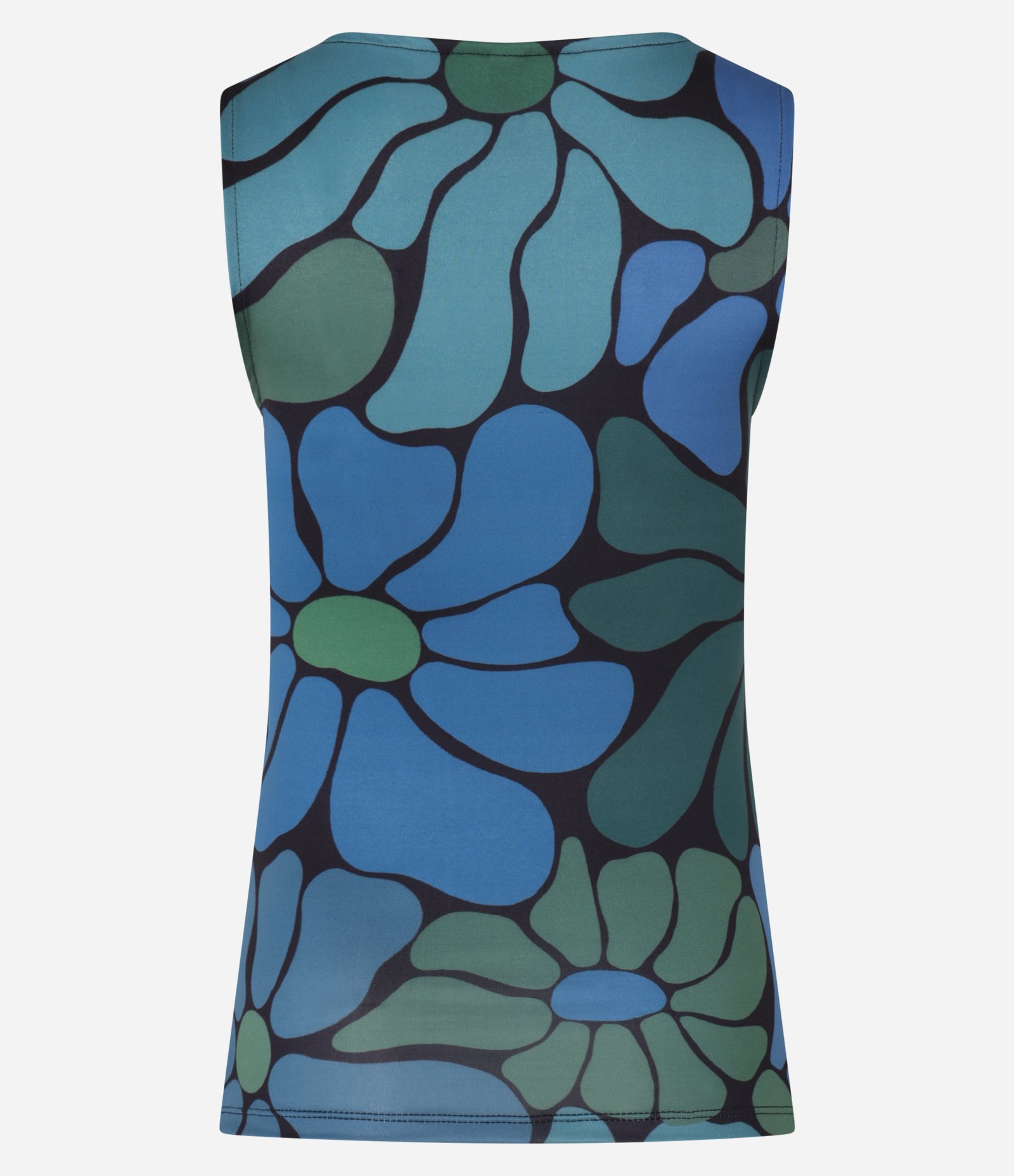 Regata em Microfibra com Estampa Floral Bold Preto 5