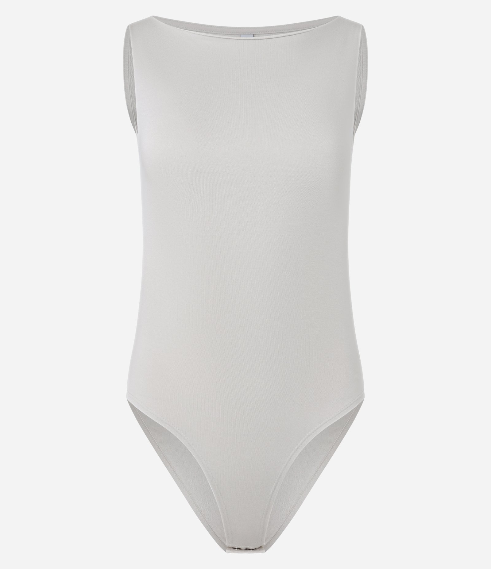 Body em Malha de Viscose com Decote Canoa Cinza 1