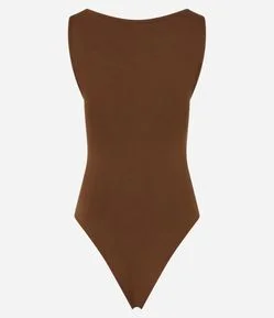 Body em Malha de Viscose com Decote Canoa