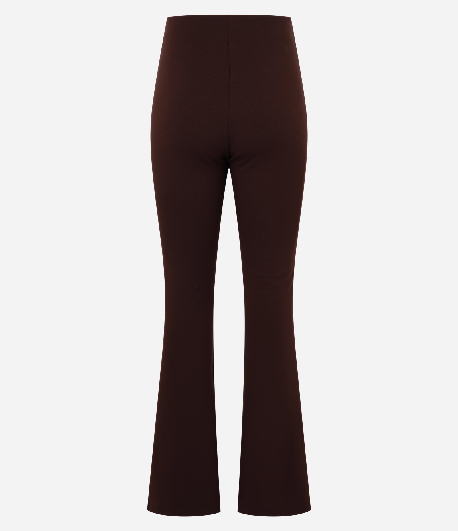 Calça Flare em Ponto Roma com Fenda na Barra Marrom Escuro 6