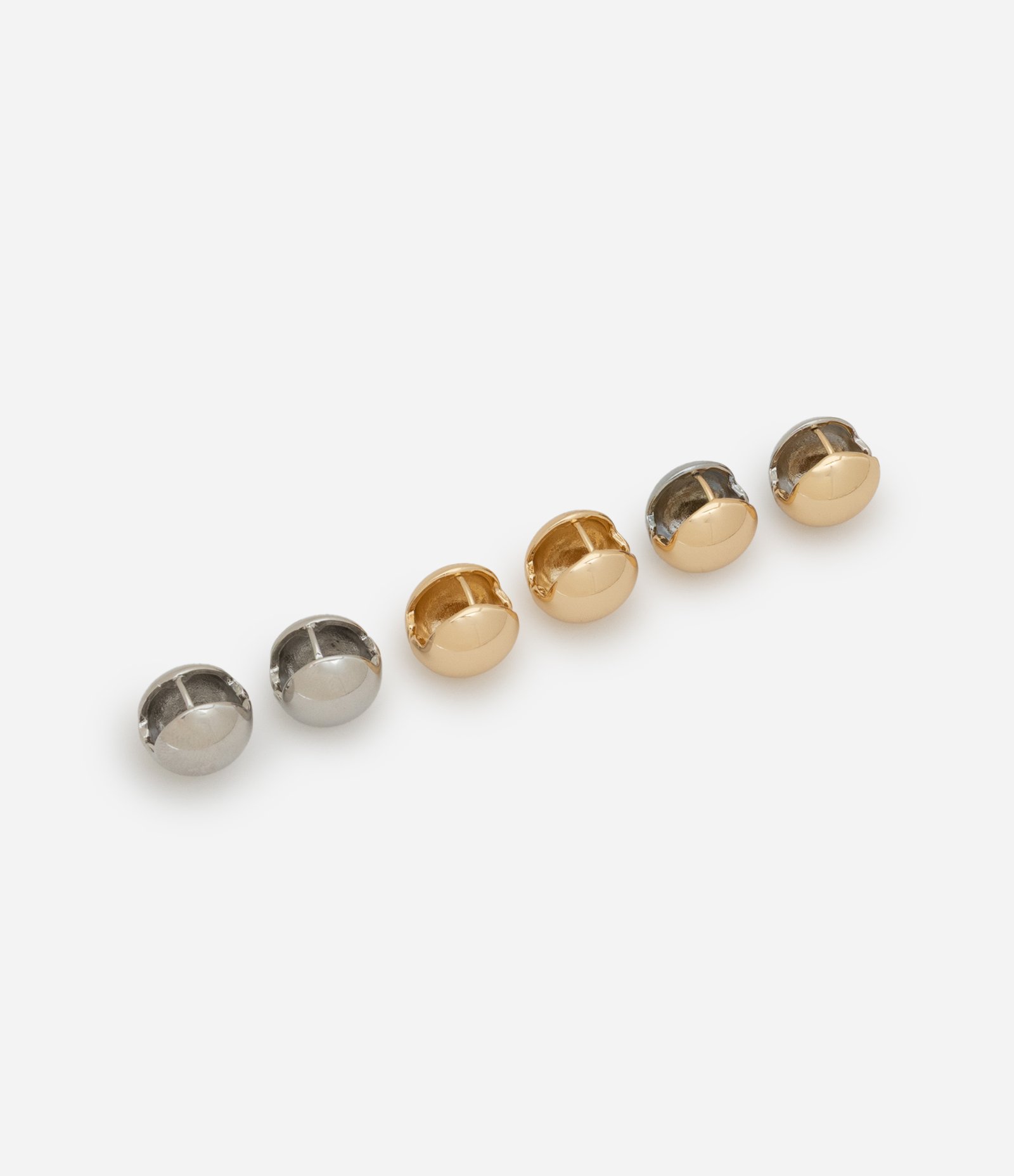 Kit 03 Brincos Esferas em Metal com Banho Misto Dourado/ Prata 1