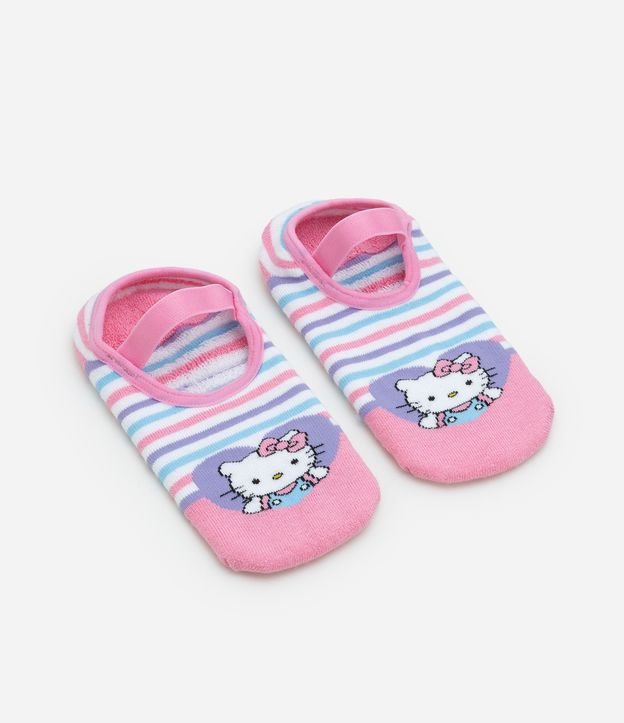 Meia Sapatilha Infantil com Antiderrapante e Estampa Hello Kitty - Tam 19 a 34