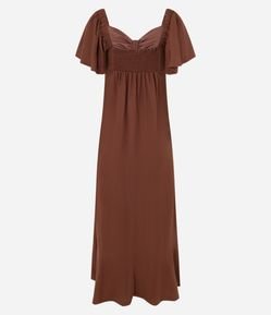 Vestido Long Mifi em Piquet com Manga Bufante