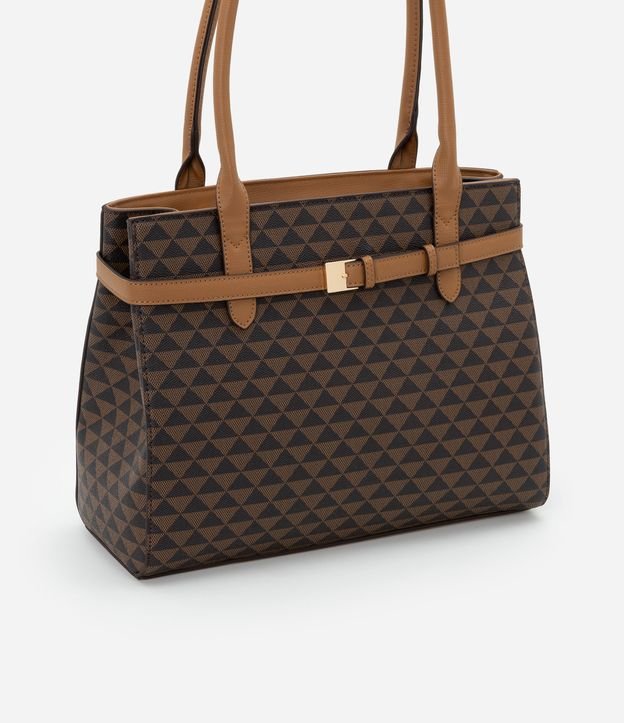 Bolsa Shopper Grande com Cinto de Fivela Quadrada