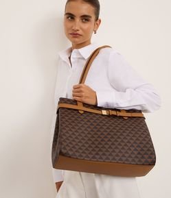 Bolsa Shopper Grande com Cinto de Fivela Quadrada