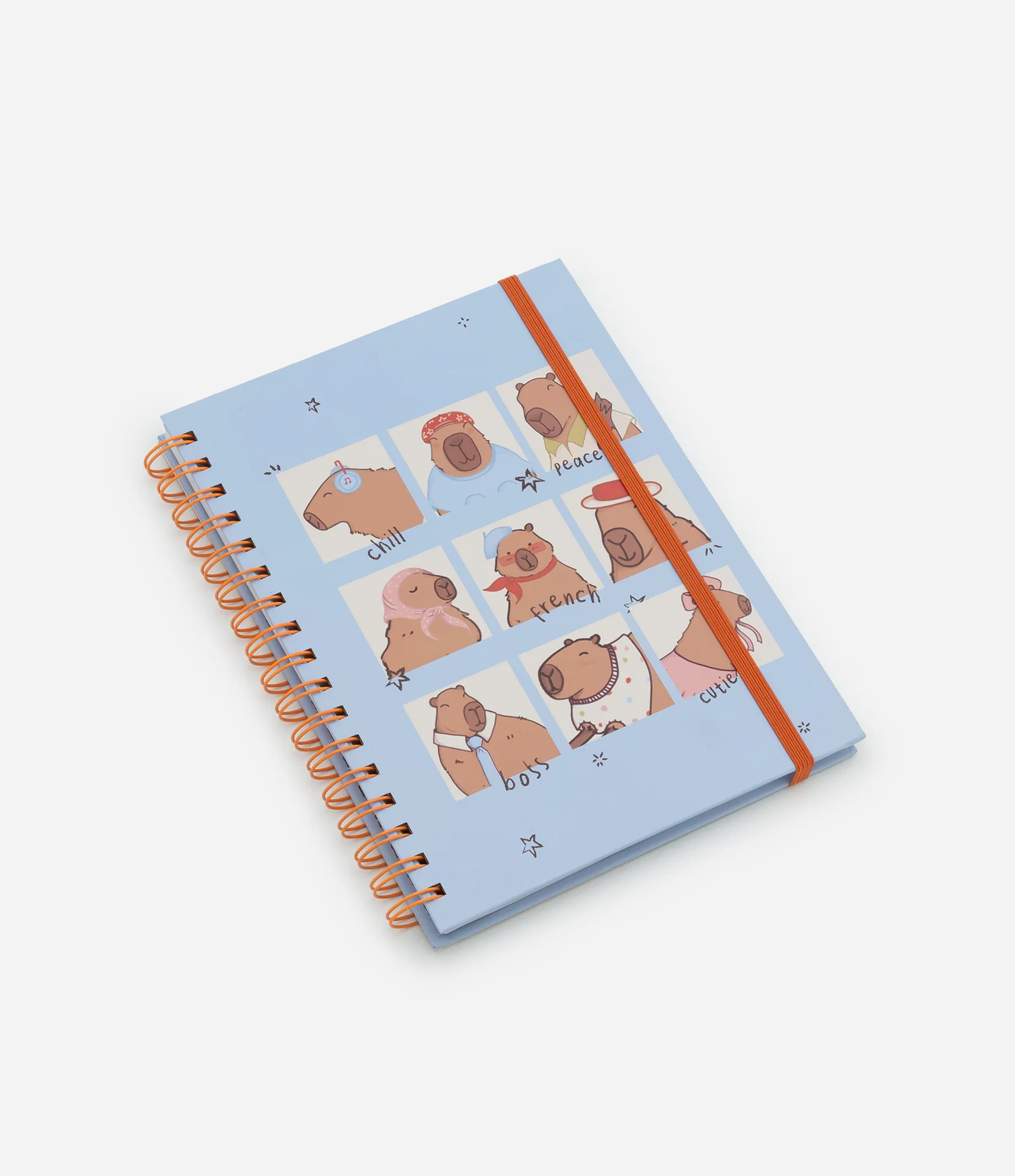 Caderno com Espiral e Estampa de Capivara Azul 1