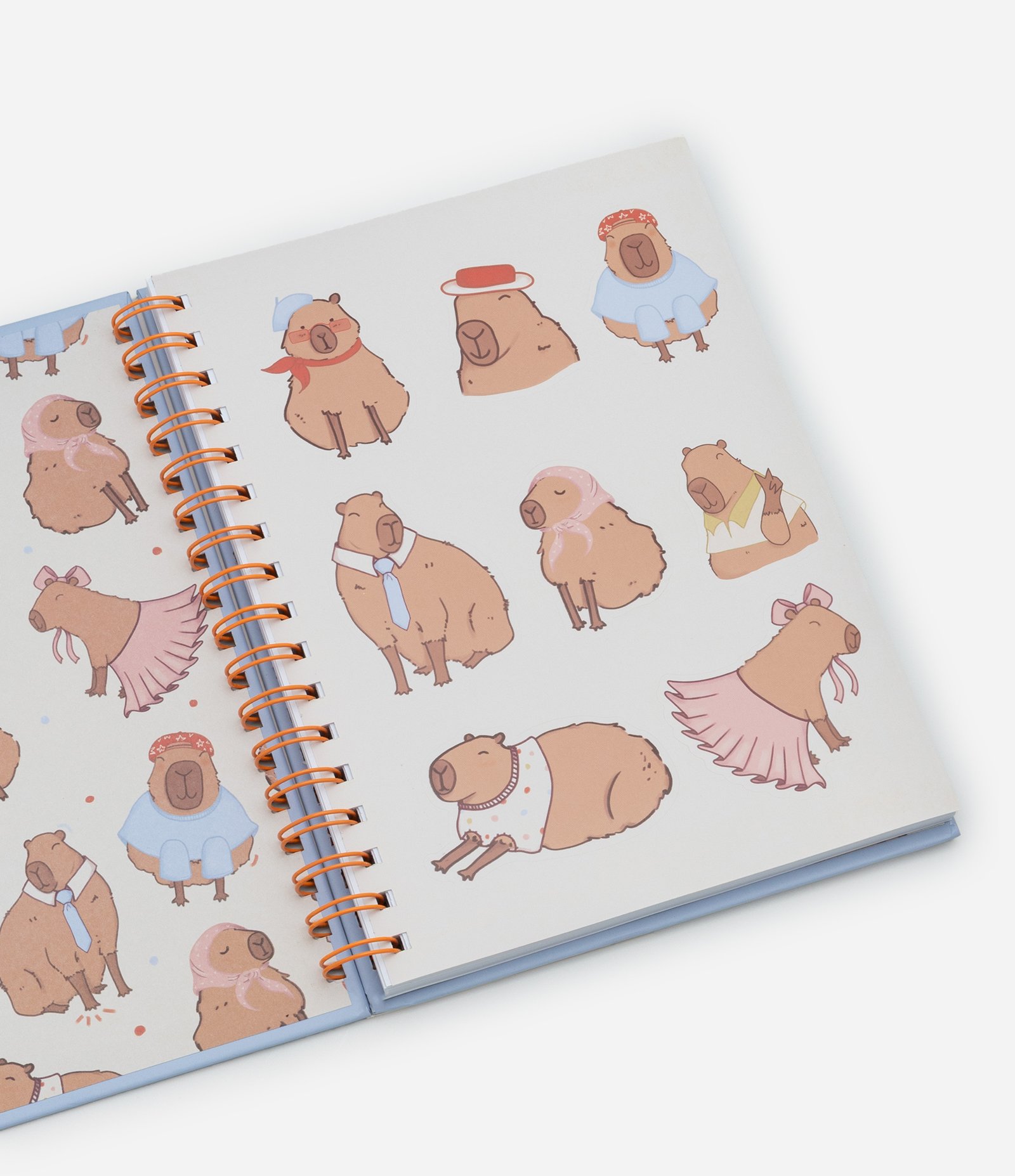 Caderno com Espiral e Estampa de Capivara Azul 3
