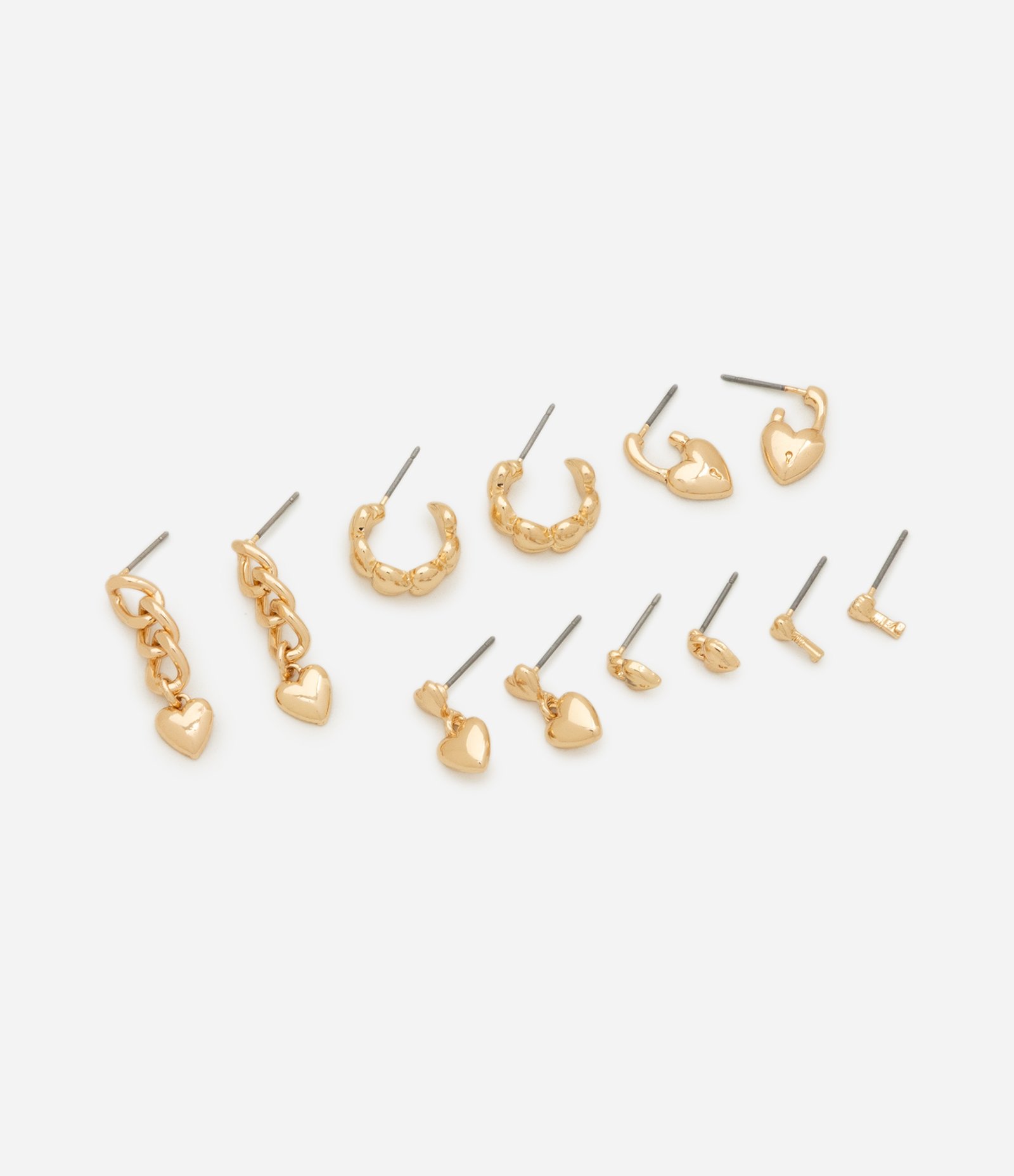 Kit 06 Brincos Diversos Dourado 1