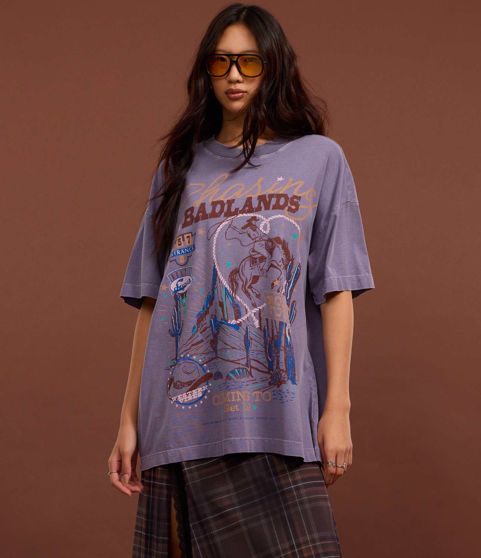 Camiseta Oversized com Estampa Cavalo Roxo 4