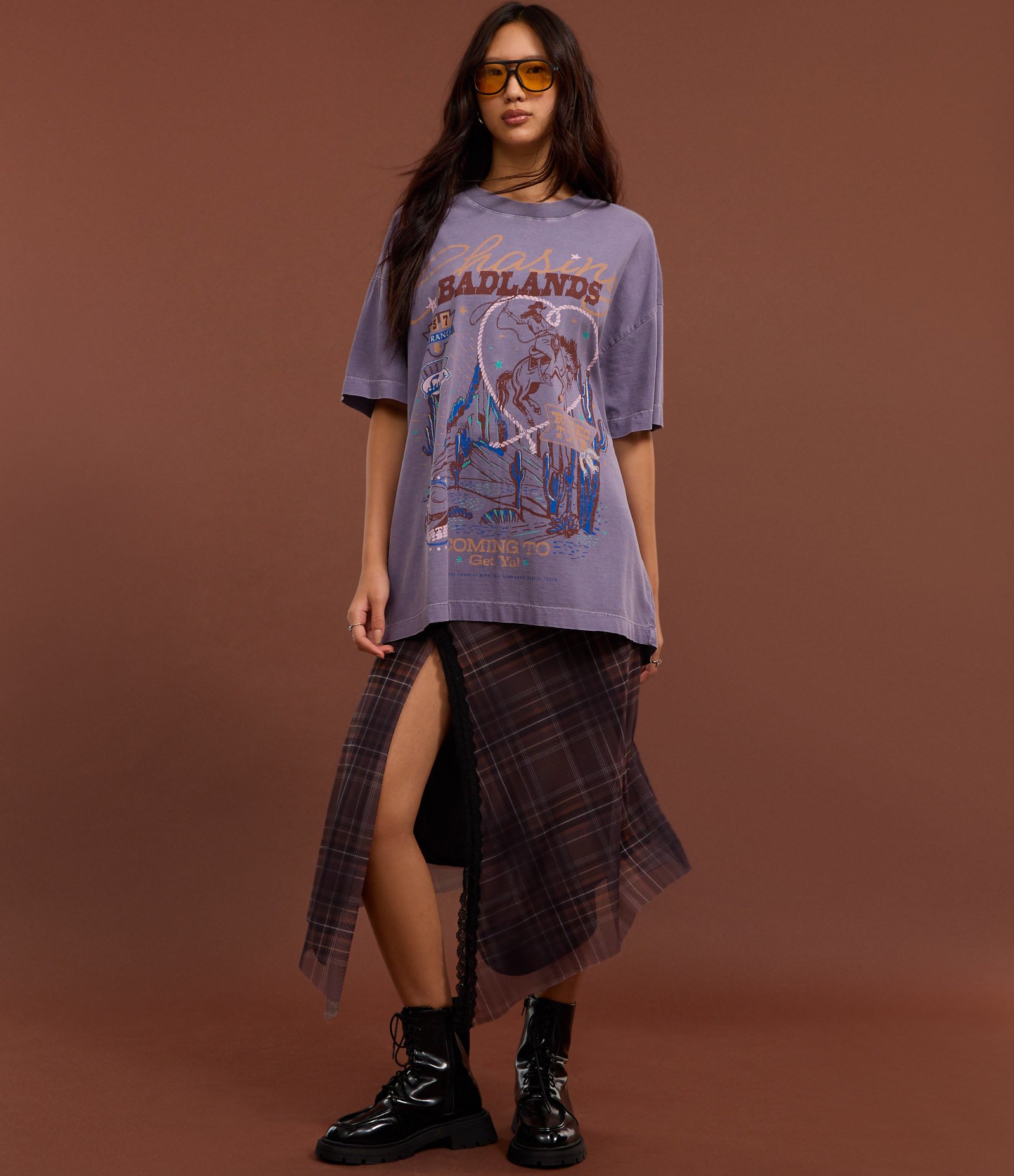 Camiseta Oversized com Estampa Cavalo Roxo 5