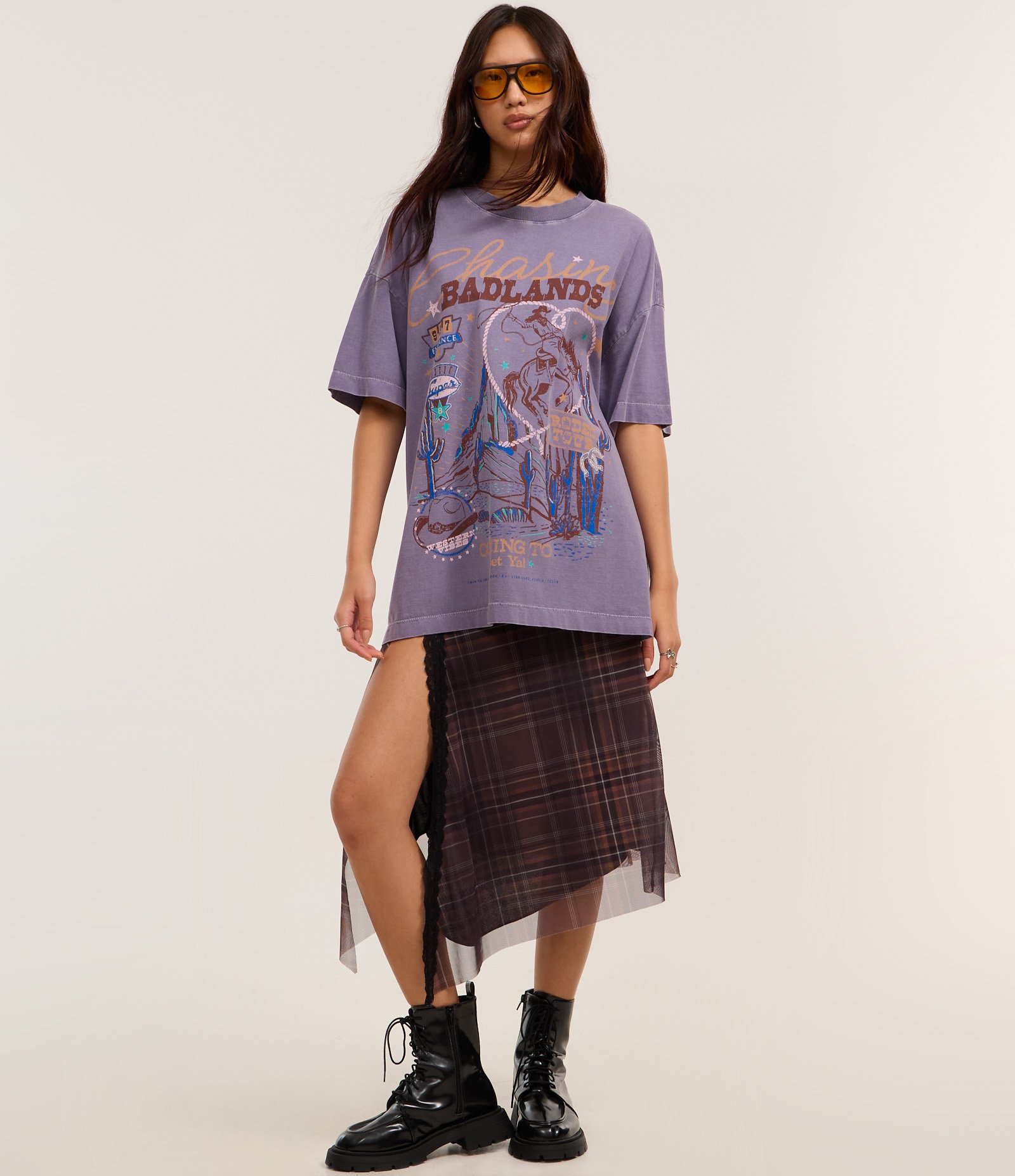 Camiseta Oversized com Estampa Cavalo Roxo 2