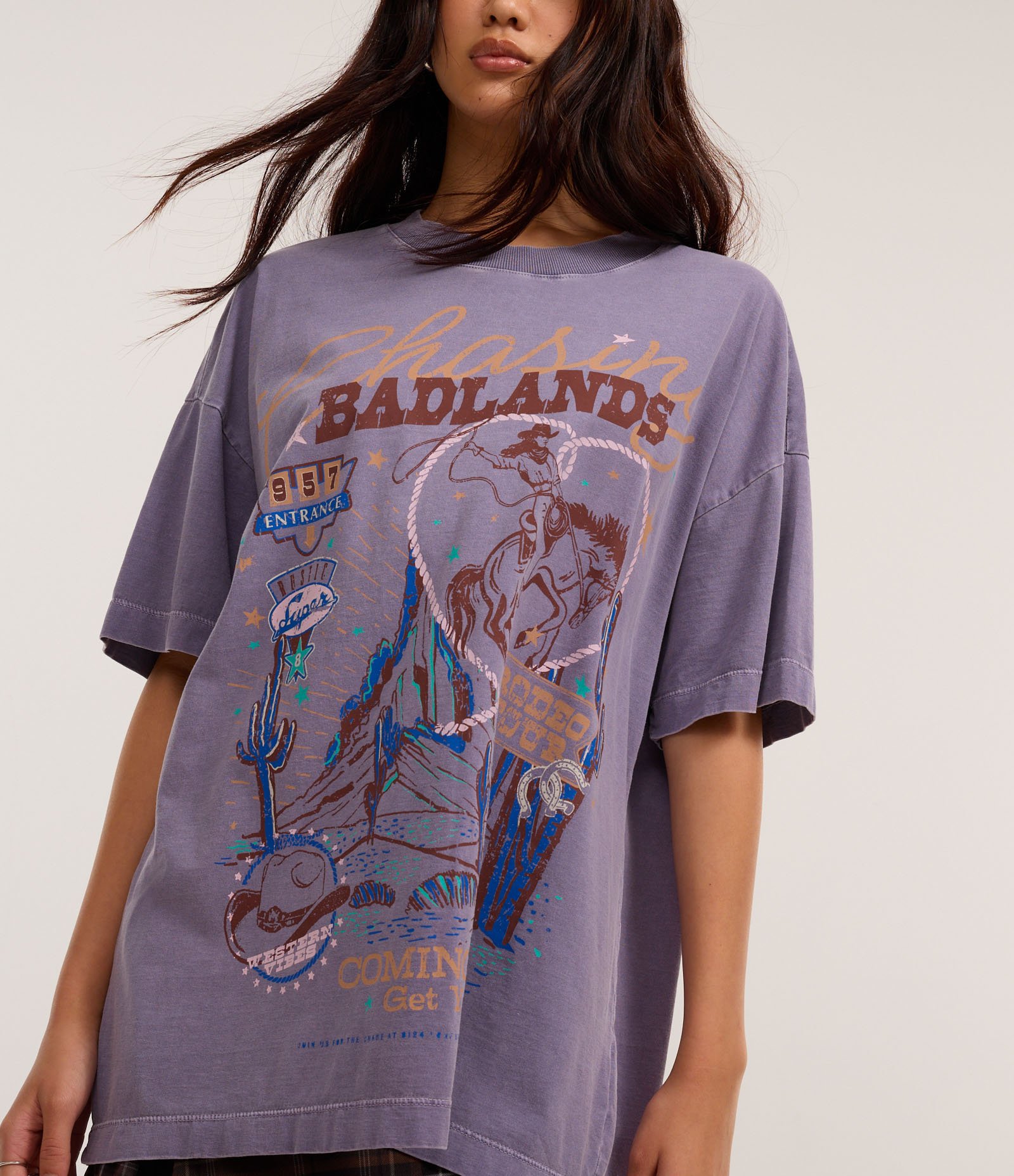 Camiseta Oversized com Estampa Cavalo Roxo 3