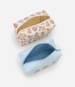 Kit 03 Nécessaires com Estampa de Capivara
