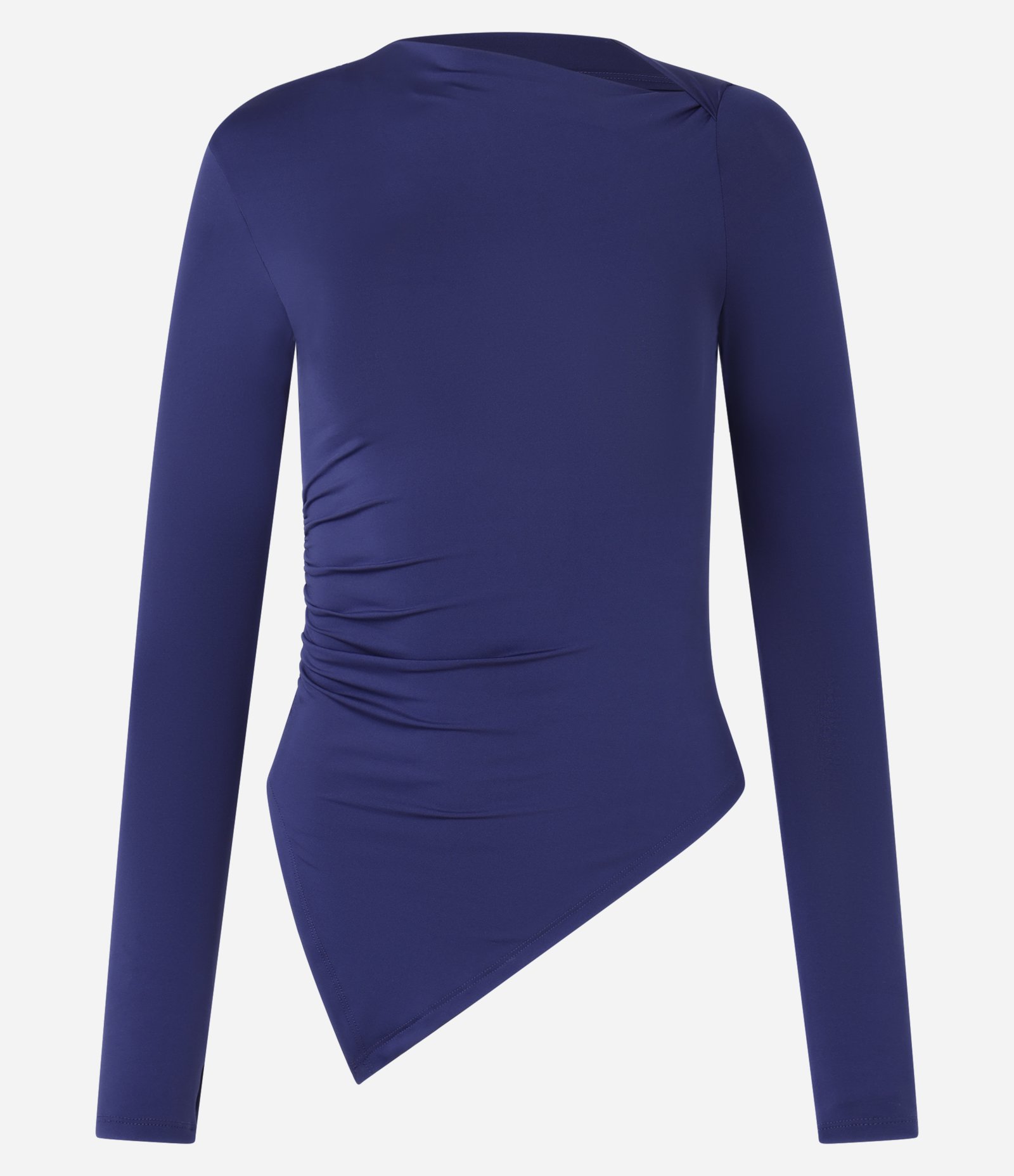 Blusa com Franzido Lateral e Barra Assimétrica Azul 4