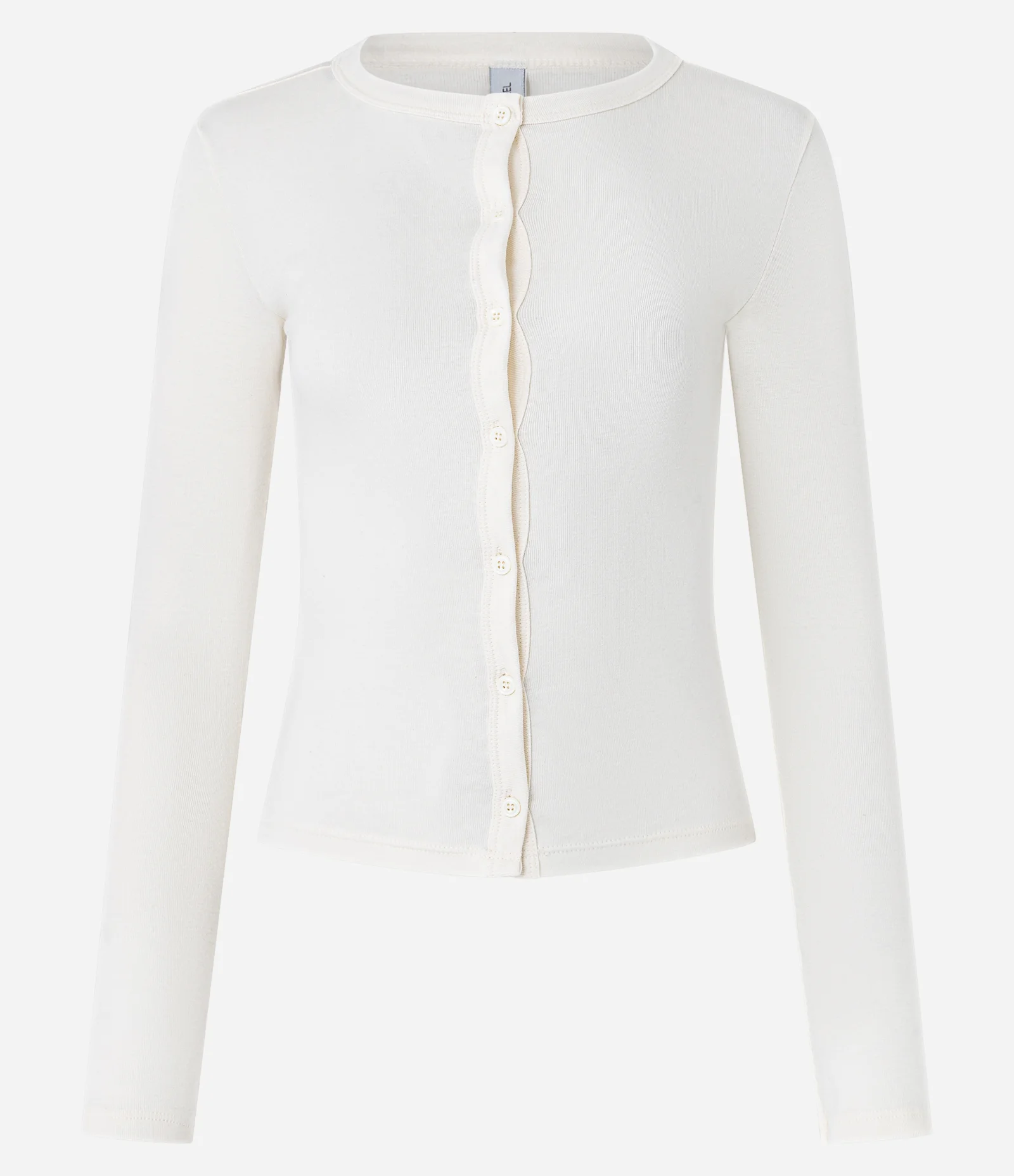 Cardigan em Ribana com Abotoamento Frontal Off White 3