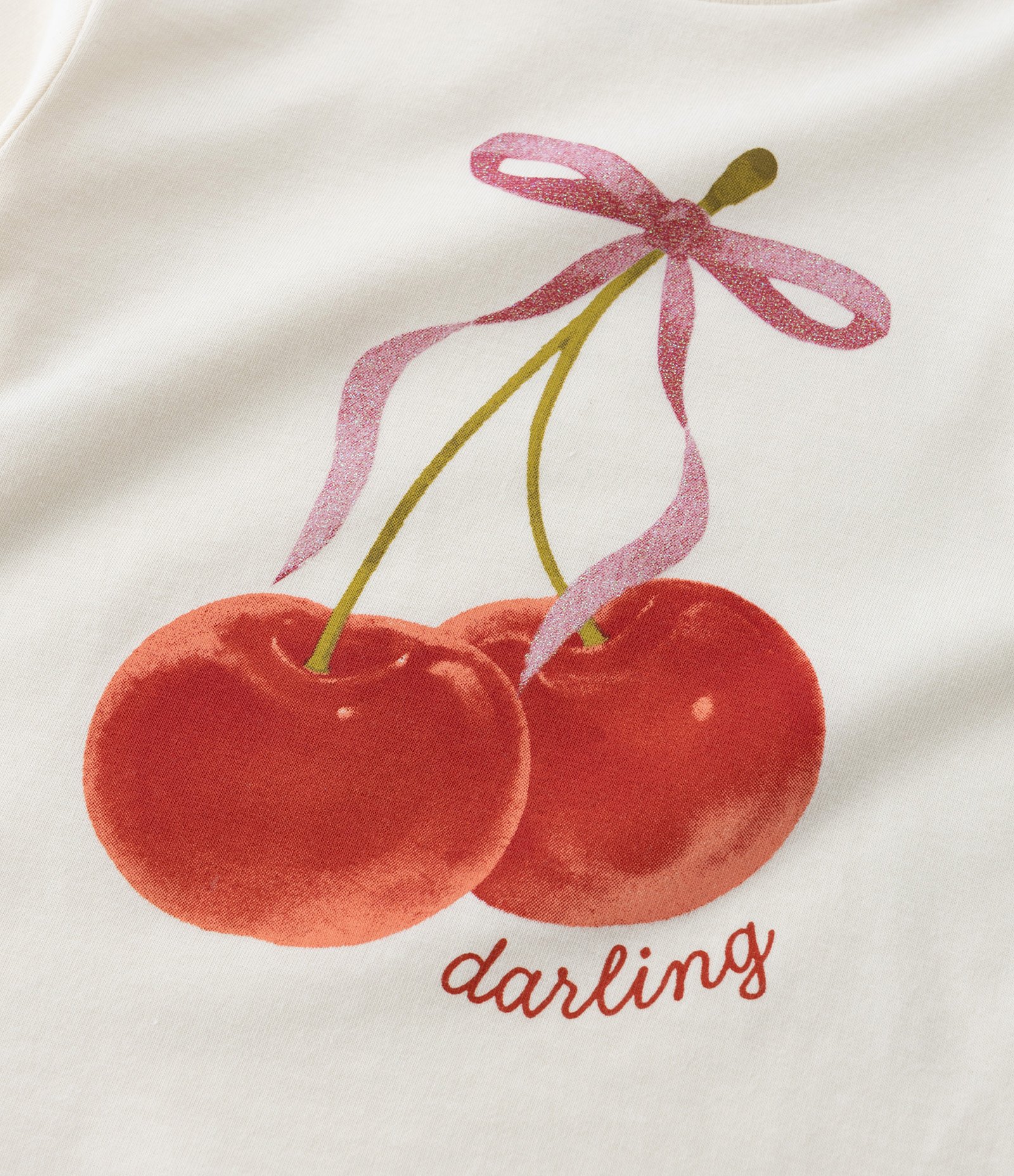 Blusa Infantil com Estampa de Cerejinhas - Tam 1 a 6 Anos Off White 4