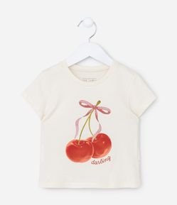 Blusa Infantil com Estampa de Cerejinhas - Tam 1 a 6  Anos