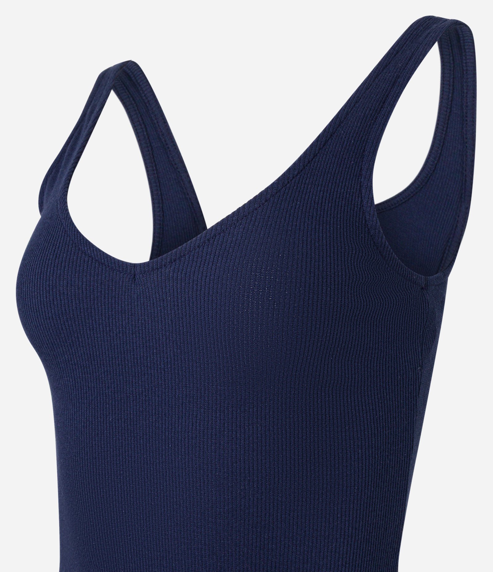 Vestido Godê em Tricoline com Listras na Saia Azul 6