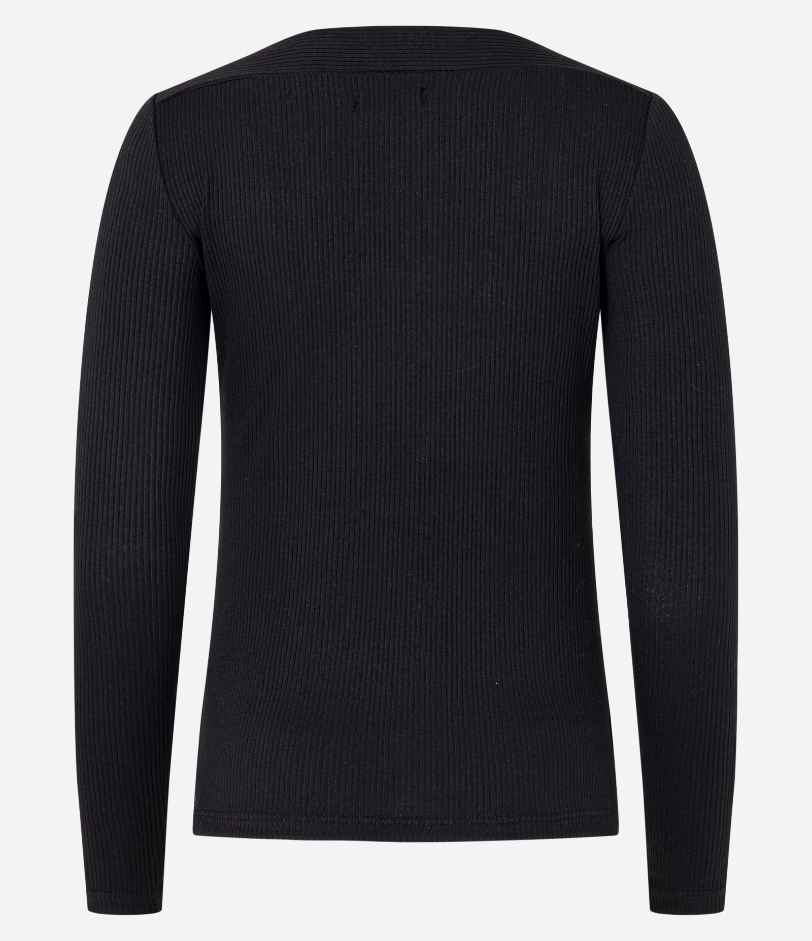Blusa Canelada em RIbana com Decote Canoa Preto 3