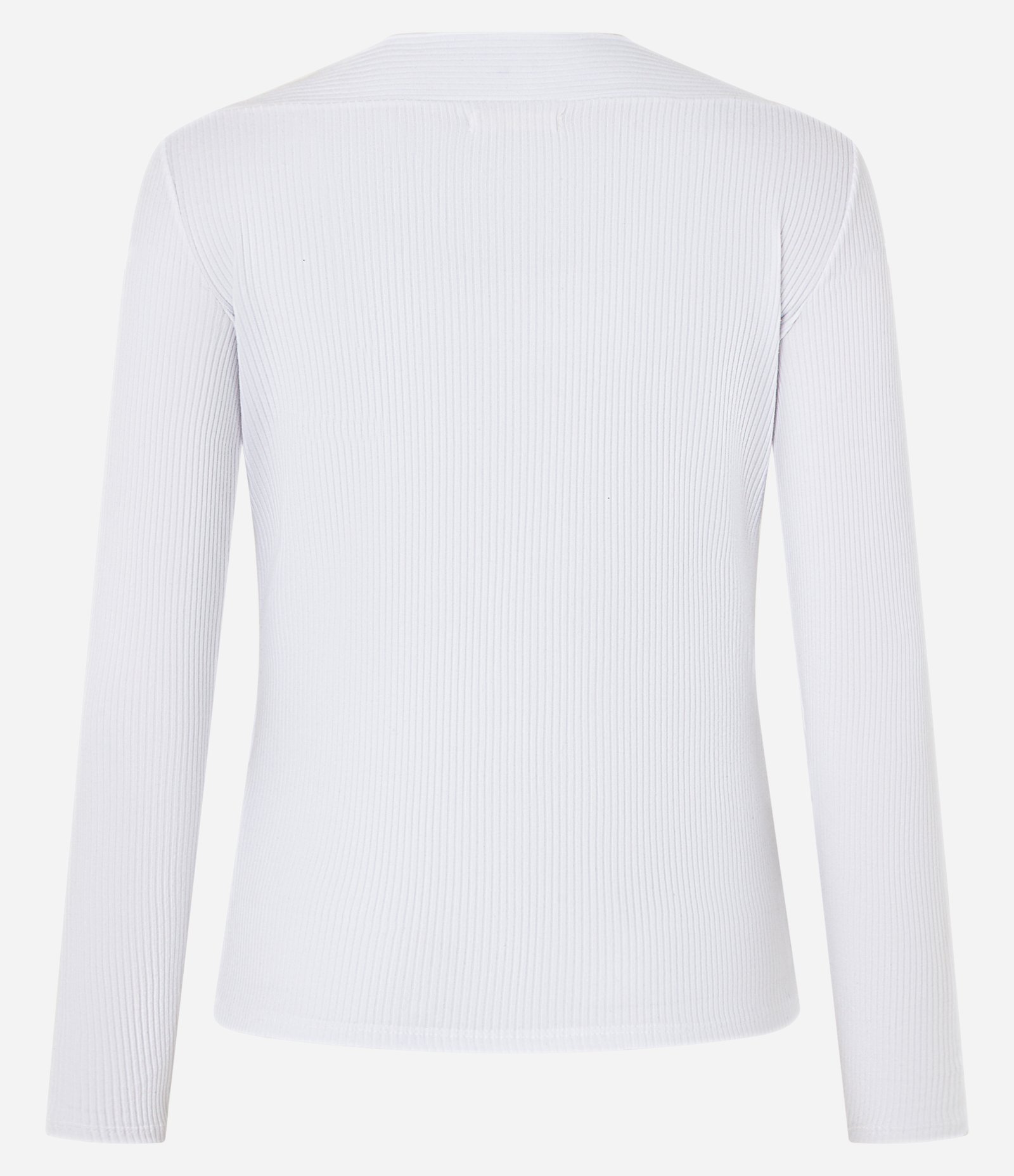 Blusa Canelada em RIbana com Decote Canoa Branco 3