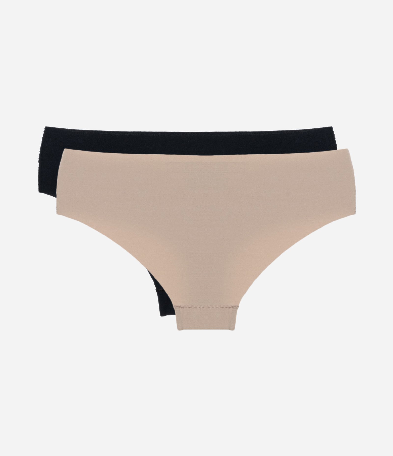 Kit 02 Calcinhas Boyshort em Microfibra Corte a Laser Preto/ Bege 2