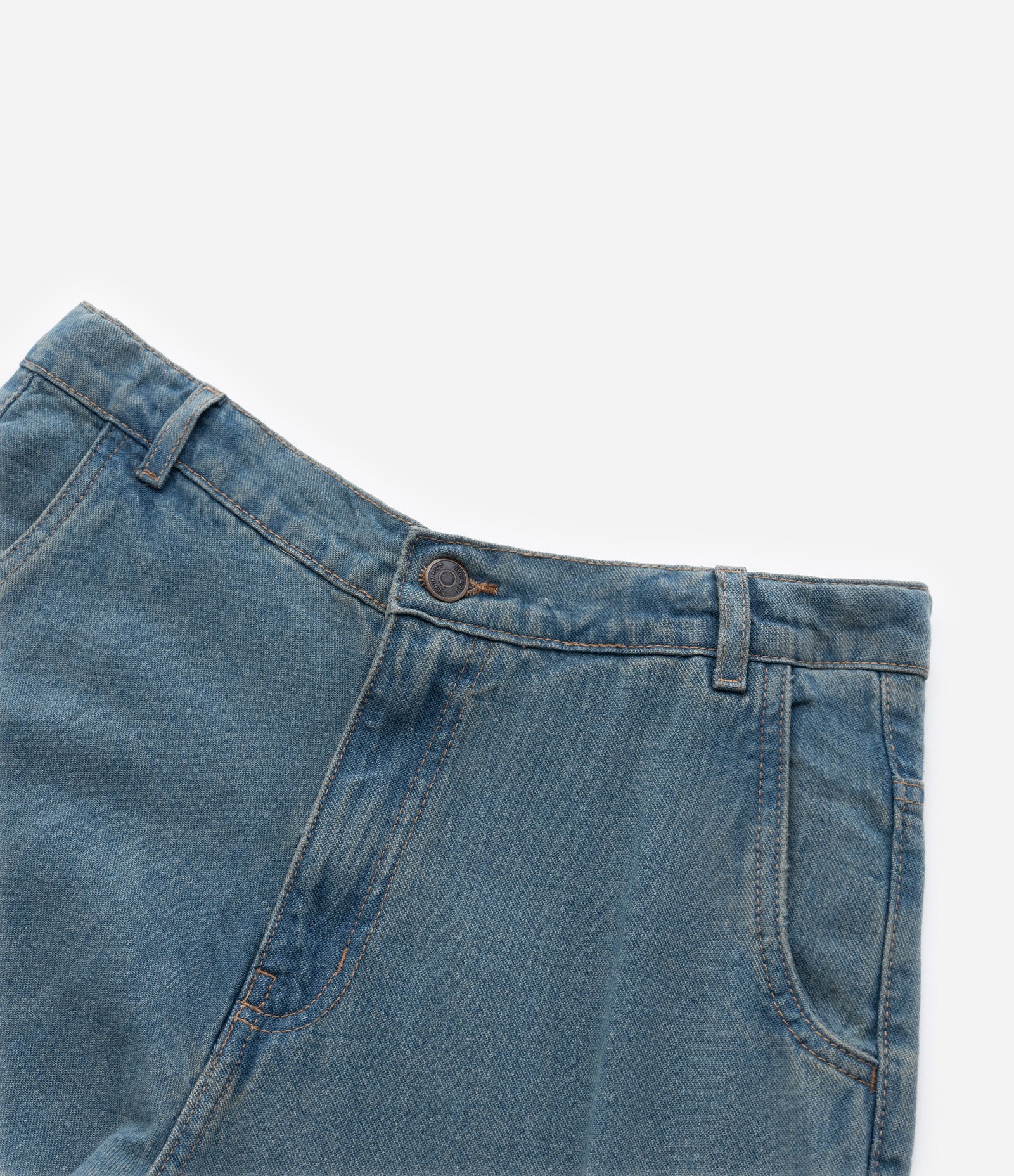 Calça Baggy Infantil em Jeans Dirty com Bolsos Cargo - Tam 5 a 14 anos Azul 5