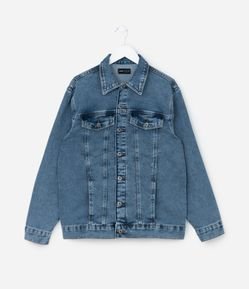 Jaqueta Infantil em Jeans com Recortes e Bolsos - Tam 5 a 14 Anos