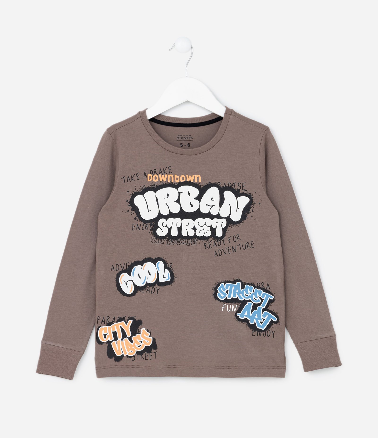 Pijama Infantil com Estampa Grafitada - Tam 5 a 14 Anos Marrom/Preto 2