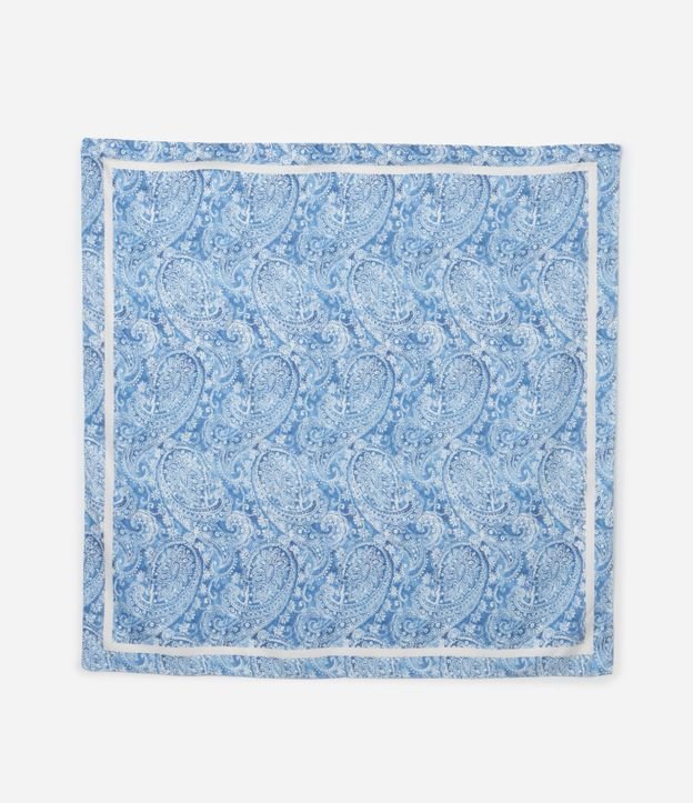 Lenço Quadrado em Cetim com Estampa Paisley