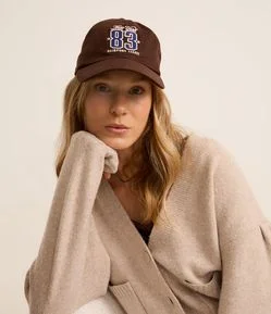 Boné Aba Curva em Sarja com Bordado New York 83