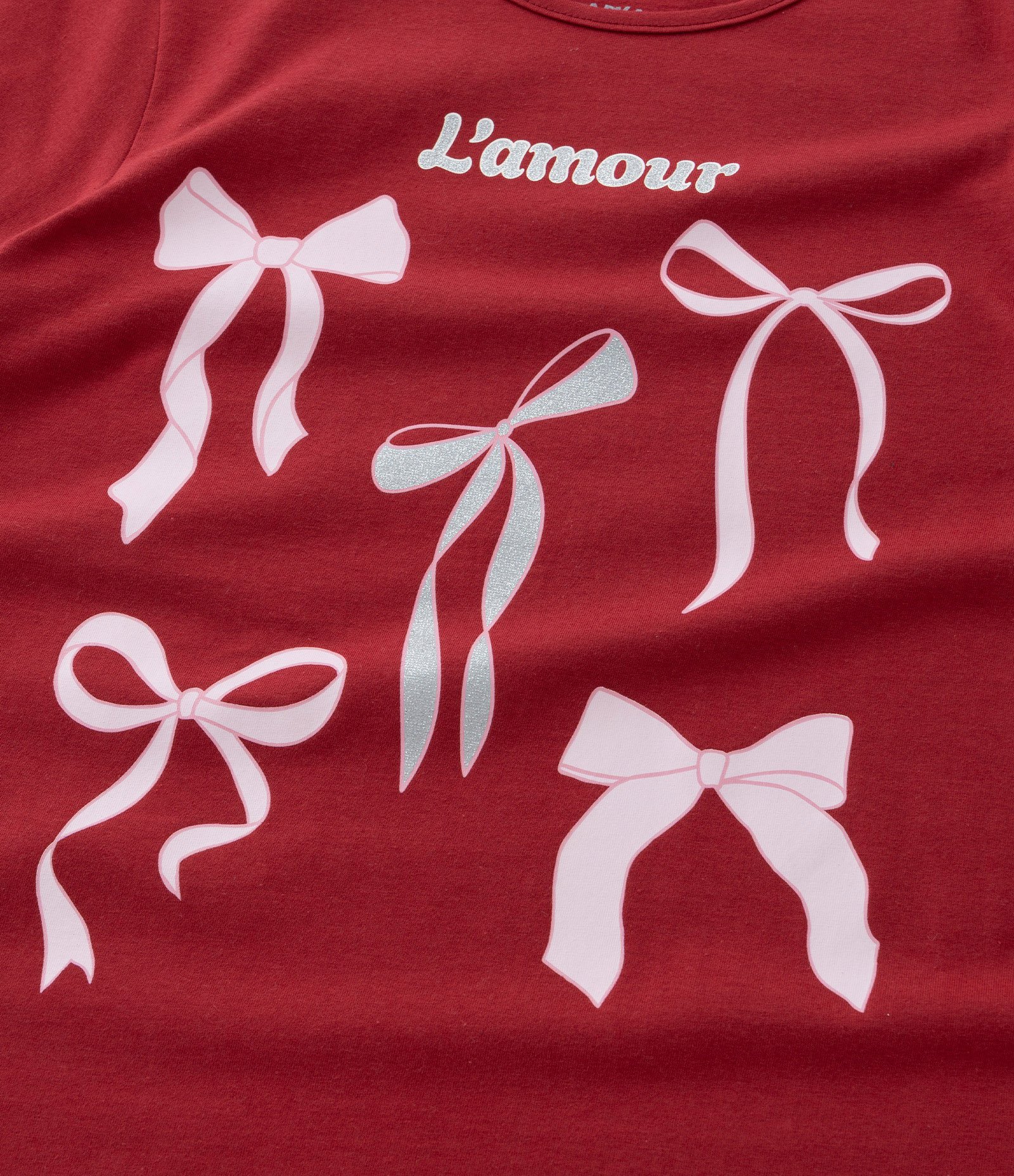 Camiseta Infantil com Estampa Lacinhos - Tam 5 a 14 Anos Vermelho 5