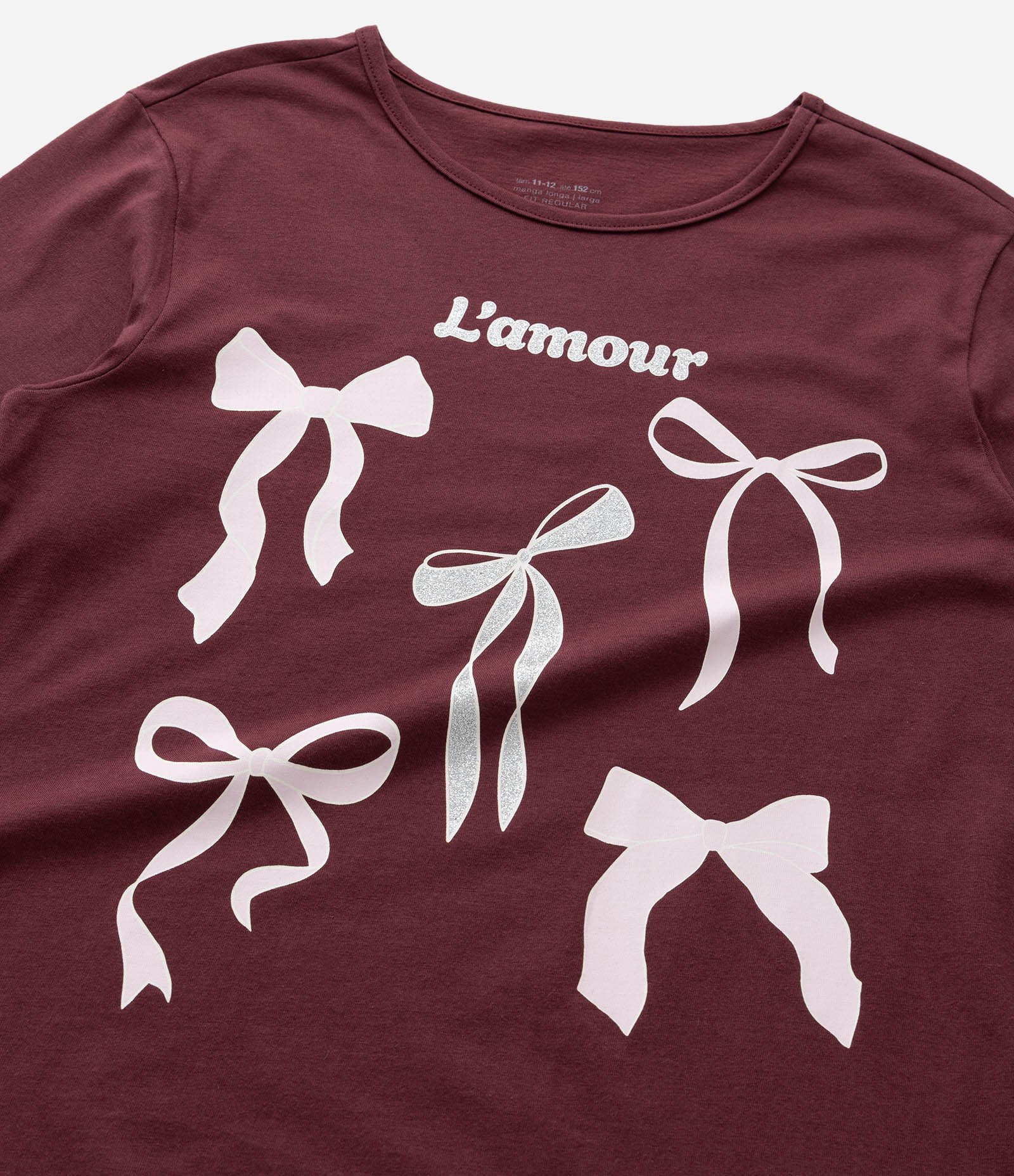 Camiseta Infantil com Estampa Laços - Tam 5 a 14 Anos Vermelho 4