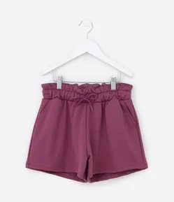 Short Clochard Infantil em Moletinho com Bolso - Tam 5 a 14 Anos