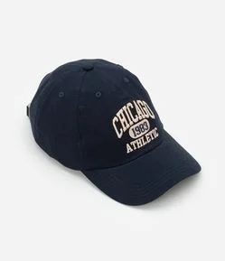 Boné Aba Curva em Sarja com Bordado Chicago