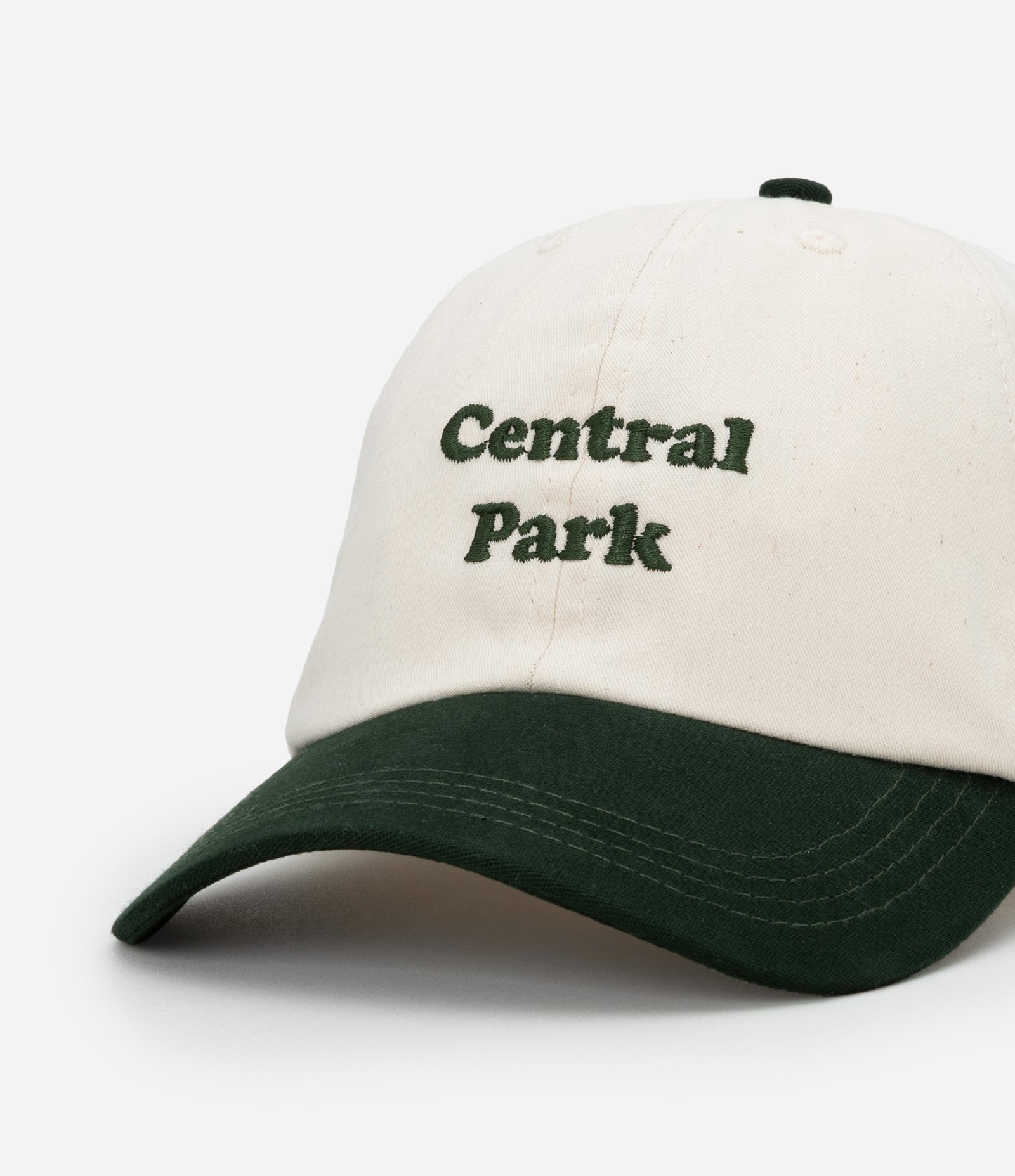Boné Aba Curva em Sarja com Bordado Central Park Verde/Off White 4
