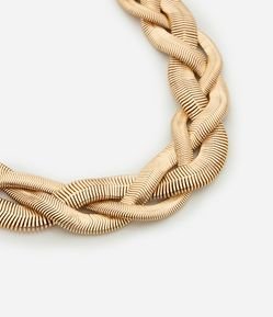 Colar Curto com Corrente Rabo de Rato Trançado