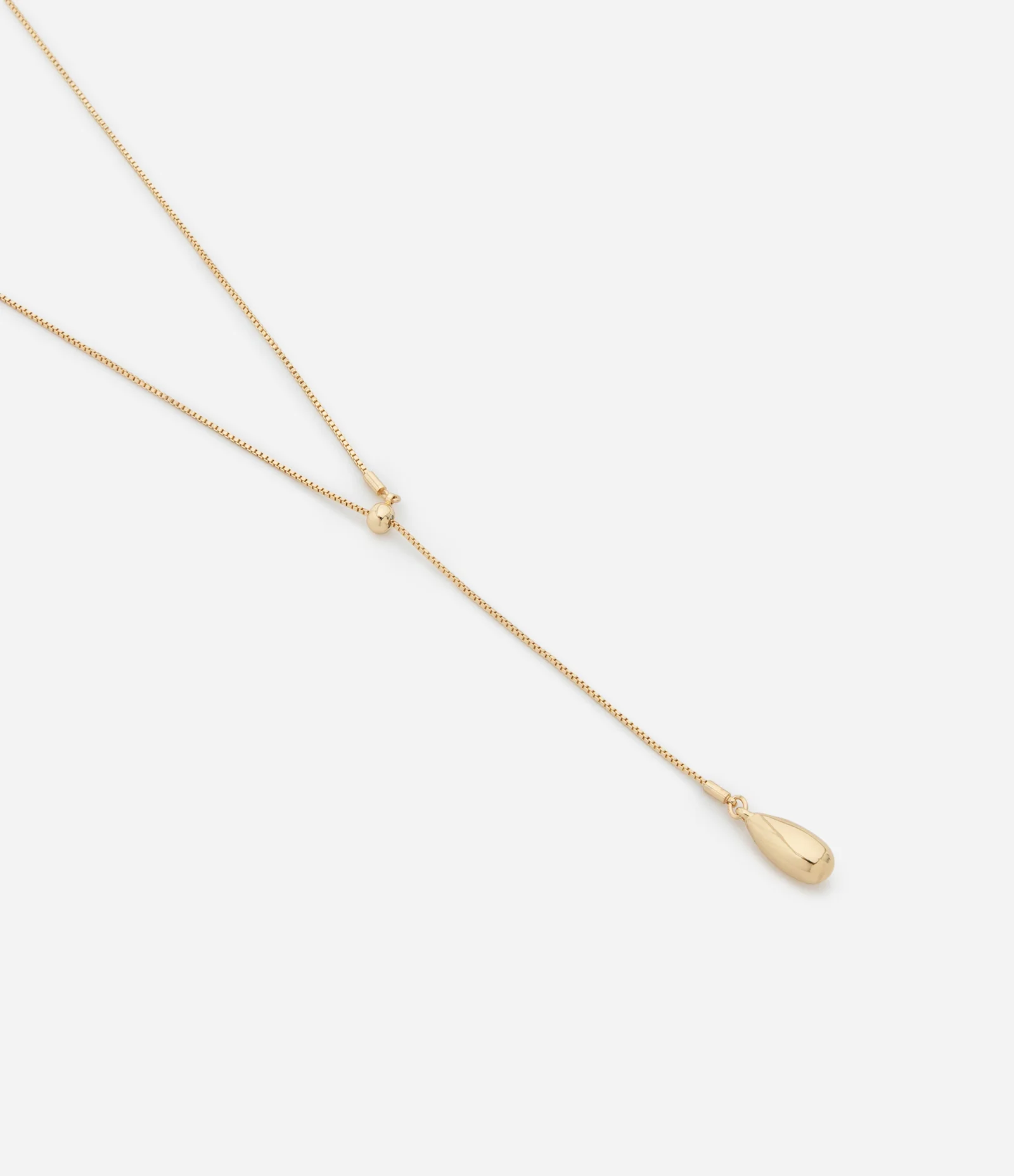 Colar Longo Metal Liso com finalizador pingente gota AE_FW25_COL_0090 Dourado 1