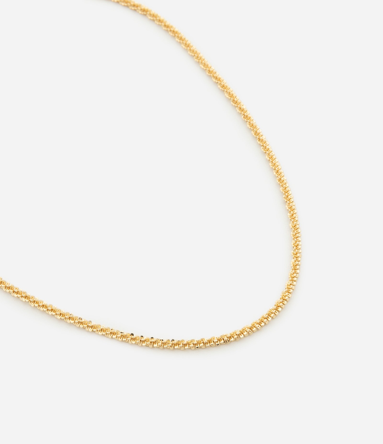 Colar Longo Corrente com Textura Diamantada Dourado 1