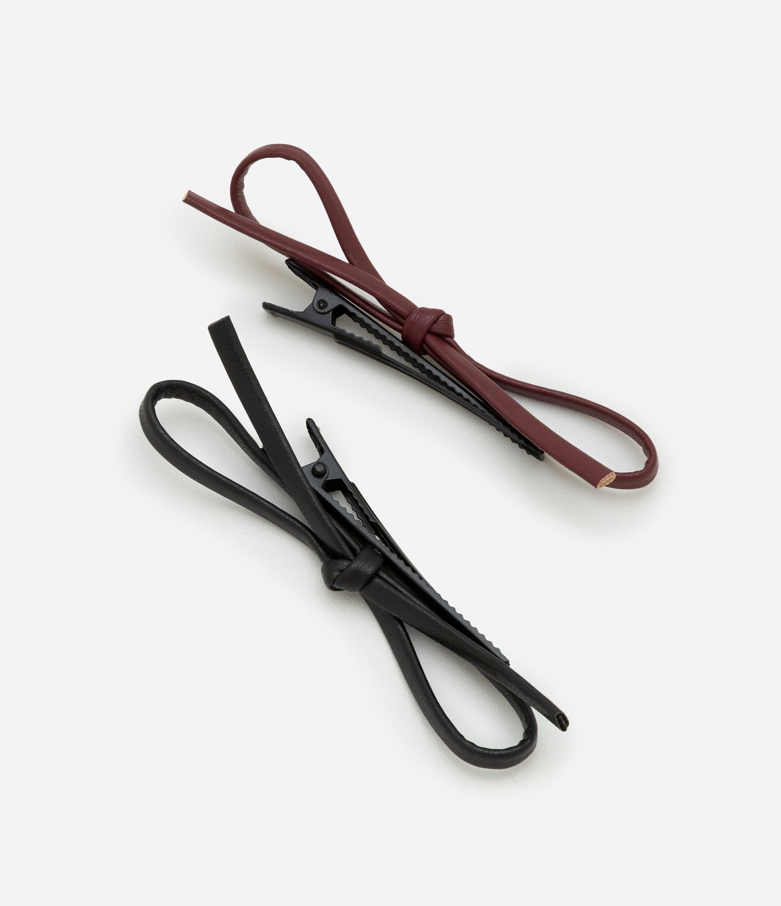 Kit 02 Presilhas de Cabelo em Lacinhos Bicolor Preto/Marrom 2